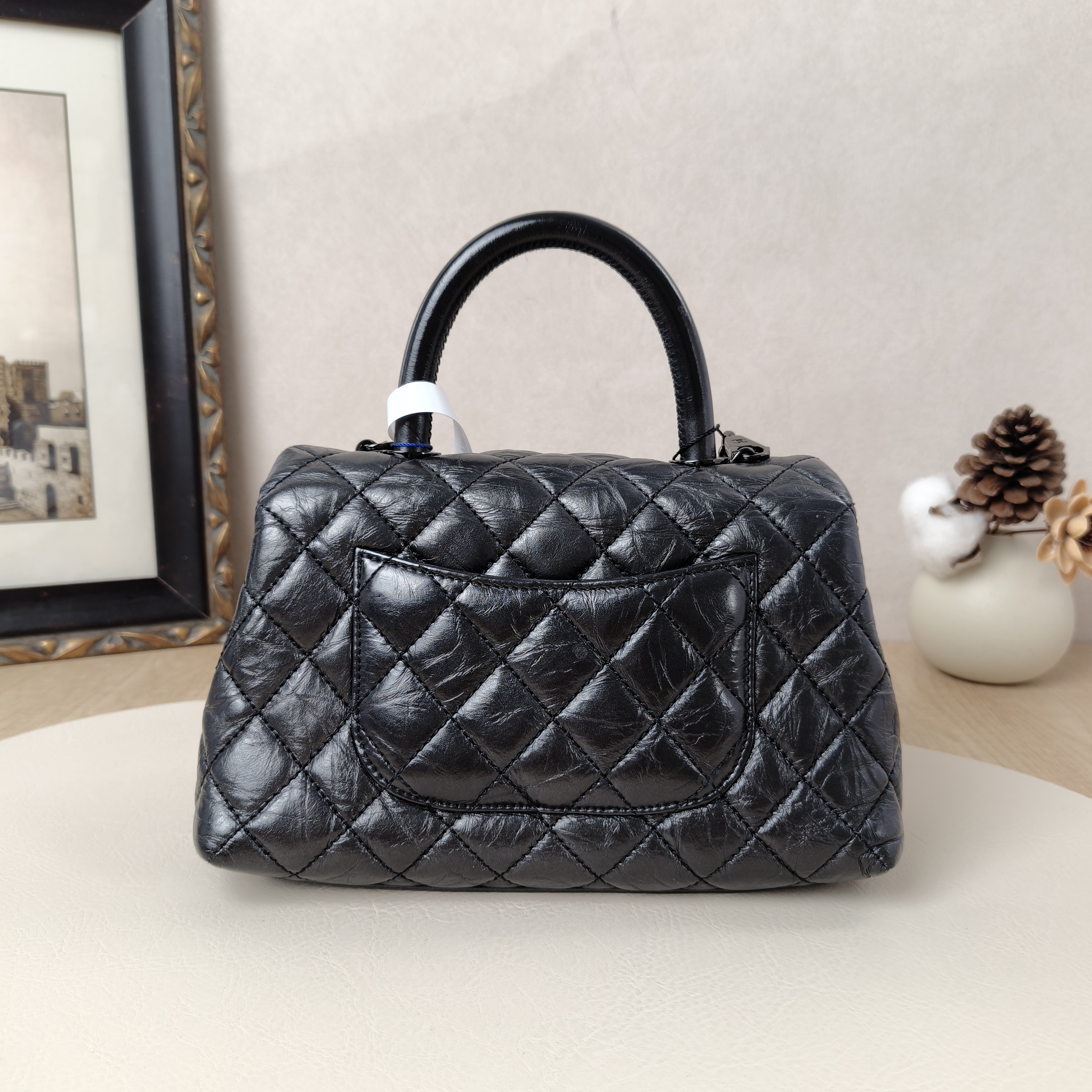Chanel Top Handle Bag Coco Handle Grey Calfskin Small24 × 10 × 14 cm — cover view 7 of 10