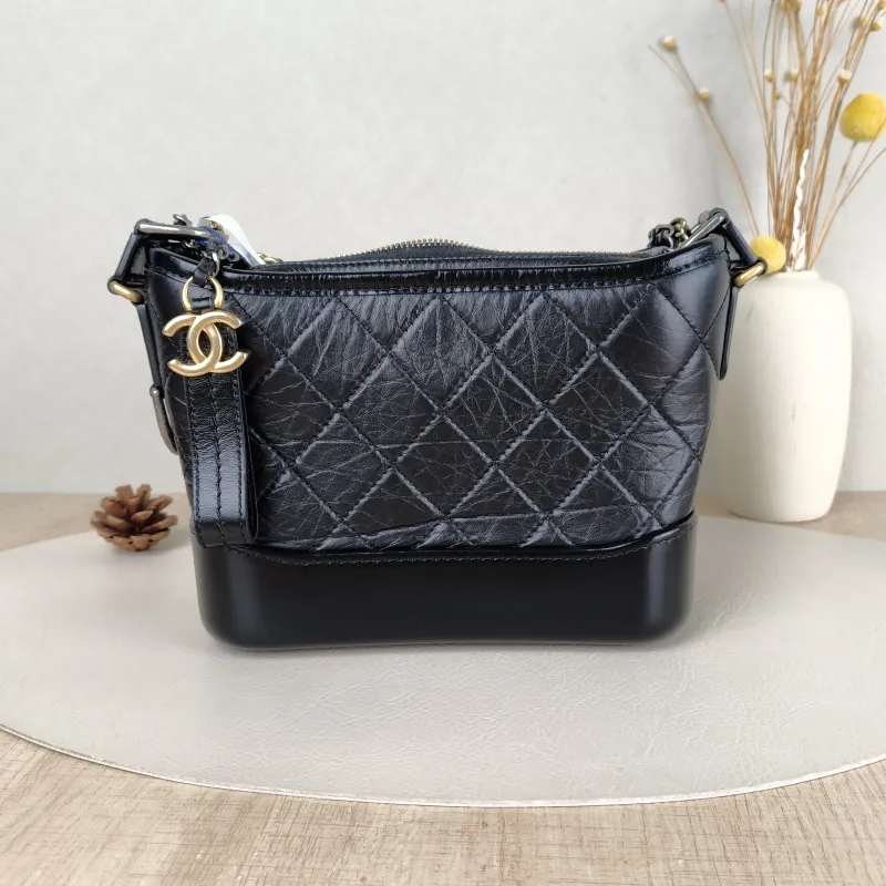 Chanel Crossbody Bag Gabrielle Gabrielle Bag Black CC alfskin Small20 × 8 × 15 cm