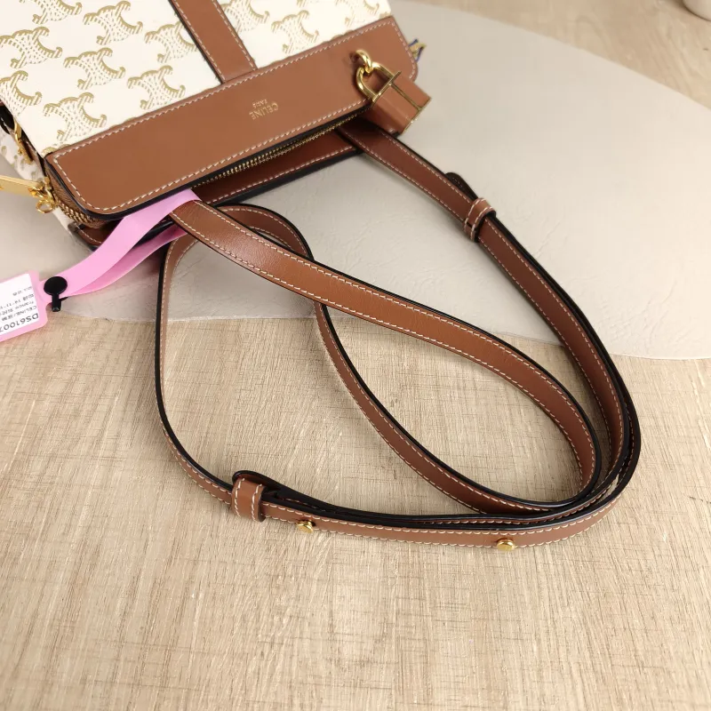 CELINE Crossbody Bag cabas de france Crossbody Bag White Monogram PVC One Size 19 × 11 × 15.5 cm — detail view 3 of 10