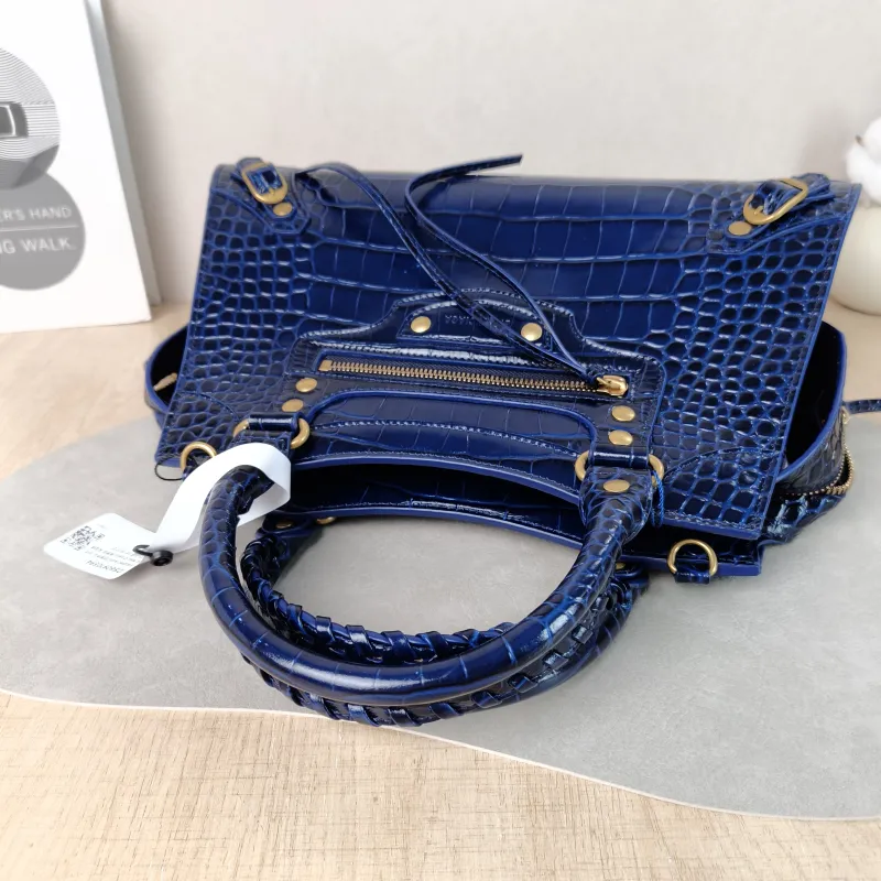 BALENCIAGA Crossbody Bag Neo Classic Blue Calfskin Small 33 × 15.5 × 21 cm — detail view 9 of 13