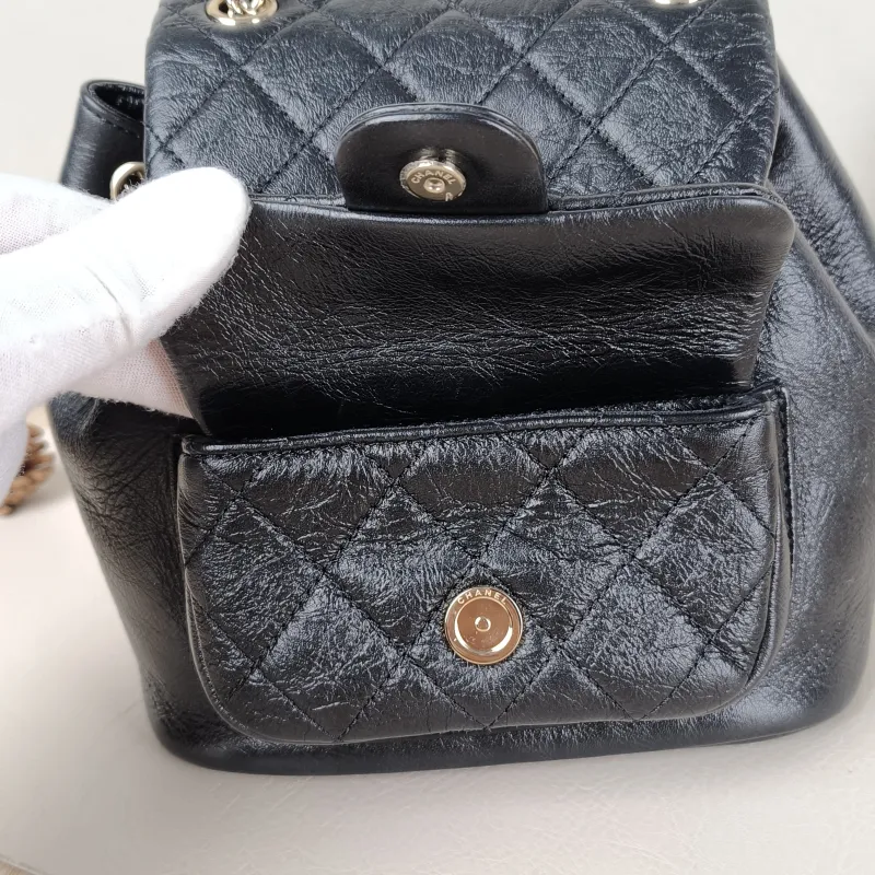 Chanel Backpack Duma Black Calfskin Small18 × 12 × 18.5 cm — detail view 1 of 17