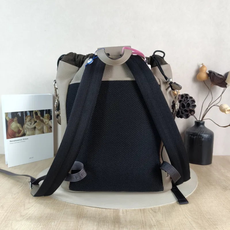 FENDI Backpack Backpack Grey Calfskin One Size 30 × 16 × 40 cm — cover view 4 of 4