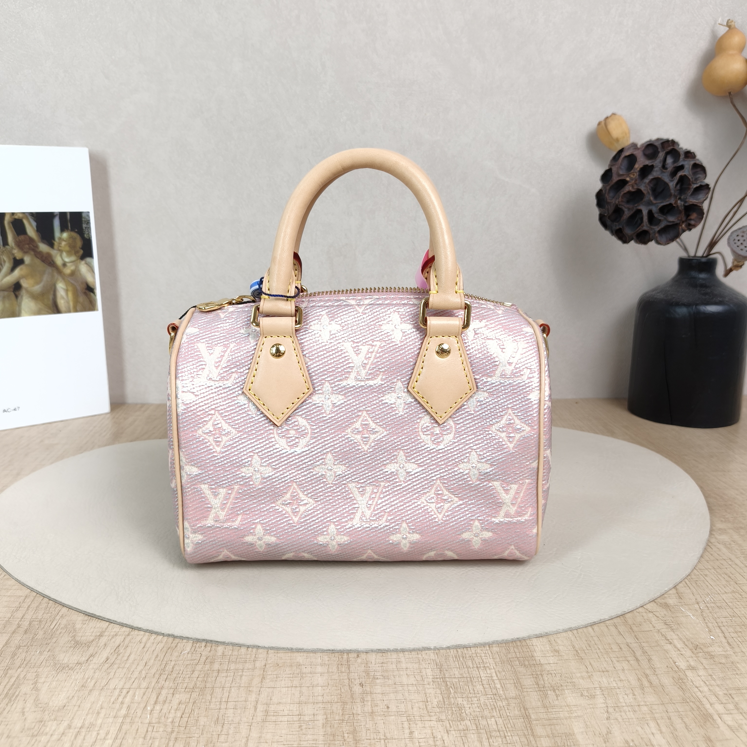 Louis Vuitton Crossbody Bag Speedy20Pink PVC Small20.5 × 12 × 13.5 cm