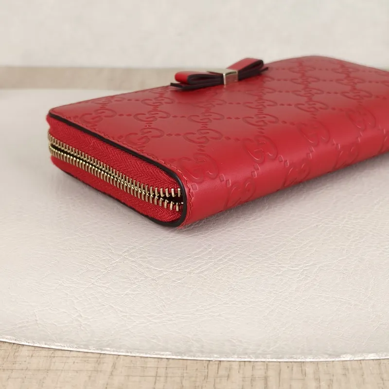 GUCCI Wallet Wallet Red Calfskin19 × 2.5 × 10 cm — detail view 9 of 12
