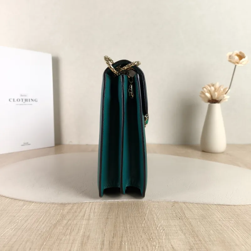 Bvlgari Crossbody Bag Serpenti Forever Collection Crossbody Bag Green Calfskin Medium 28 × 7.5 × 19 cm — detail view 1 of 12