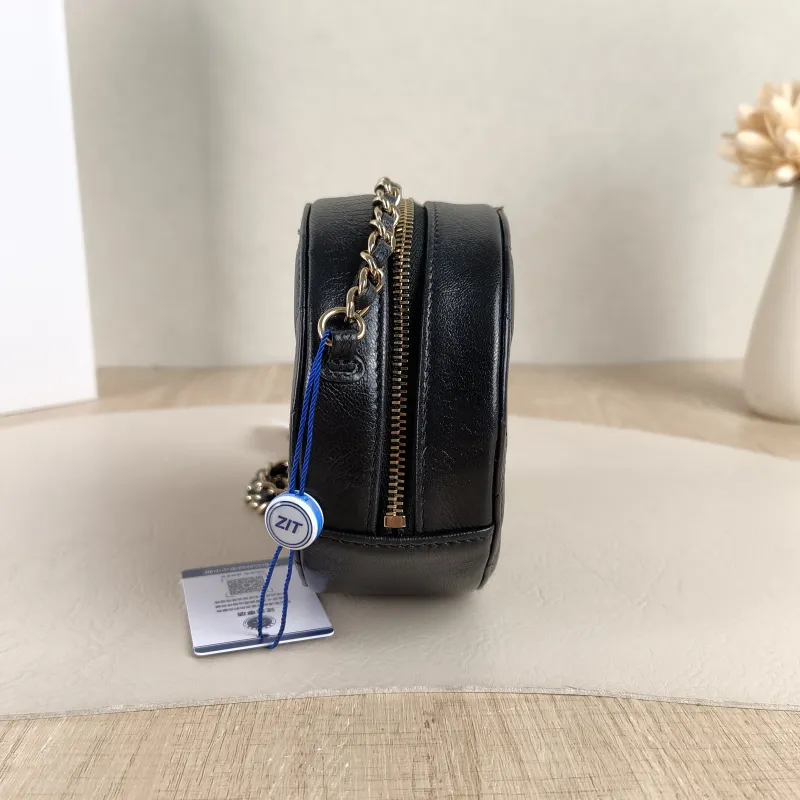 Chanel Crossbody Bag Crossbody Bag Black Waxed Leather One Size12 × 5 × 12 cm — detail view 6 of 12
