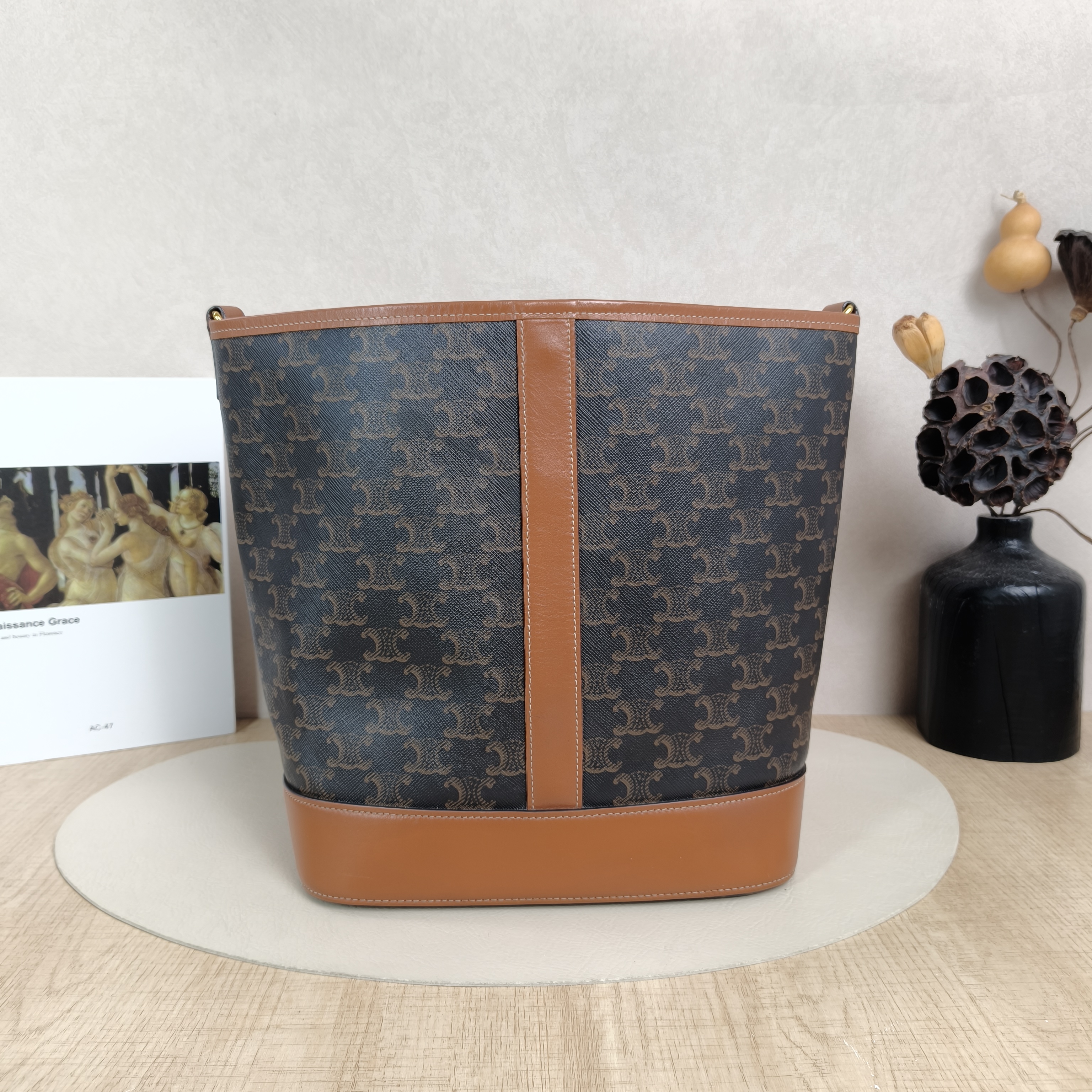 CELINE Crossbody Bag Triomphe Bucket Bag Monogram PVC Medium24 × 18 × 27 cm — cover view 5 of 5
