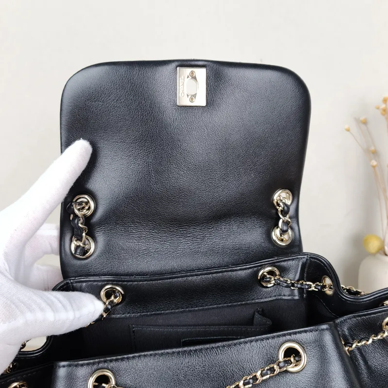 Chanel Backpack Duma Black Grained Calfskin Large21 × 13 × 23 cm — detail view 7 of 13