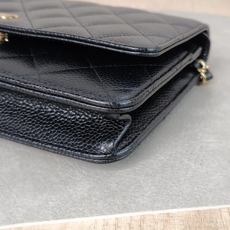 Chanel Crossbody Bag Classic Flap WOC CF WOCWOC Bag Black Grained Calfskin Mini 19.2 × 3.5 × 12.3 cm — detail view 1 of 11