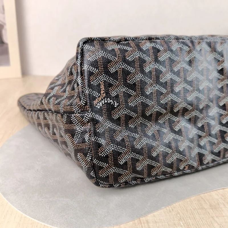 GOYARD Shoulder Bag SAINT LOUIS Shopping Tote Black ine Canvas Small 34 × 15 × 28 cm Conditioned — detail view 8 of 13