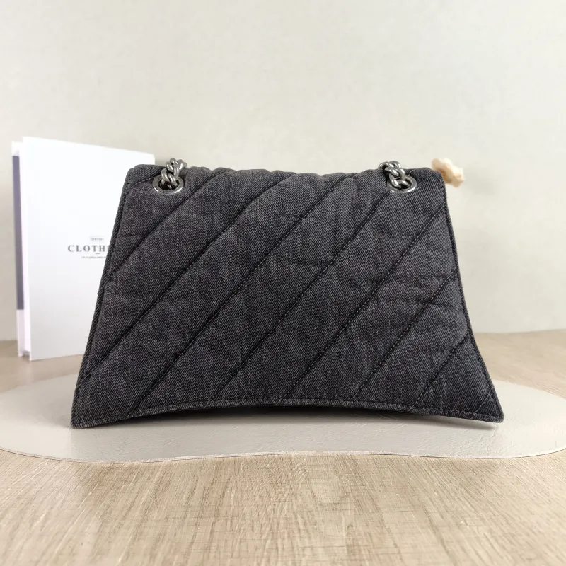 BALENCIAGA Shoulder Bag CRUSH Chain Bag Grey Medium 30 × 13 × 20 cm — cover view 2 of 5