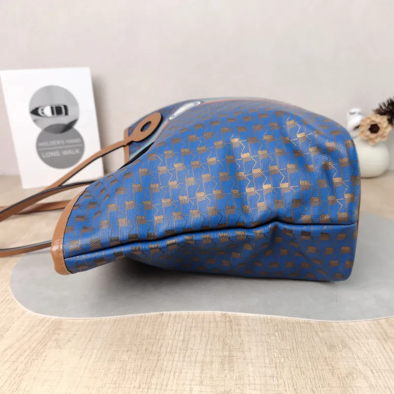 Moynat Shoulder Bag Blue Canvas 34 × 14 × 26 cm — detail view 11 of 12