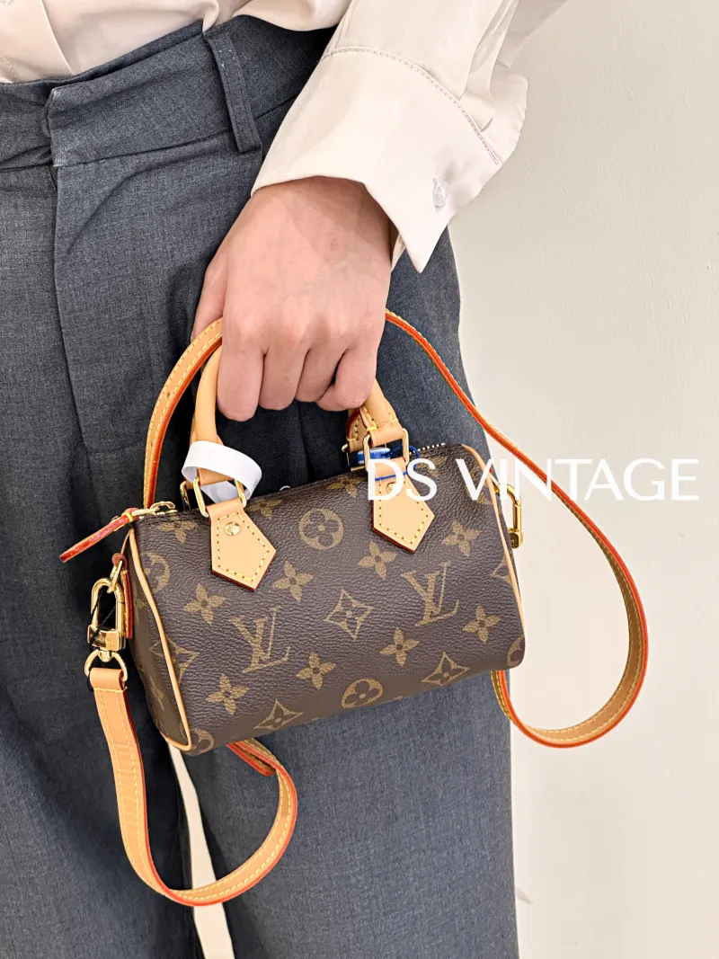 Louis Vuitton Crossbody Bag Speedy Nano Shoulder Strap PV Cnano16 × 7.5 × 10 cm — on-model view 2 of 3