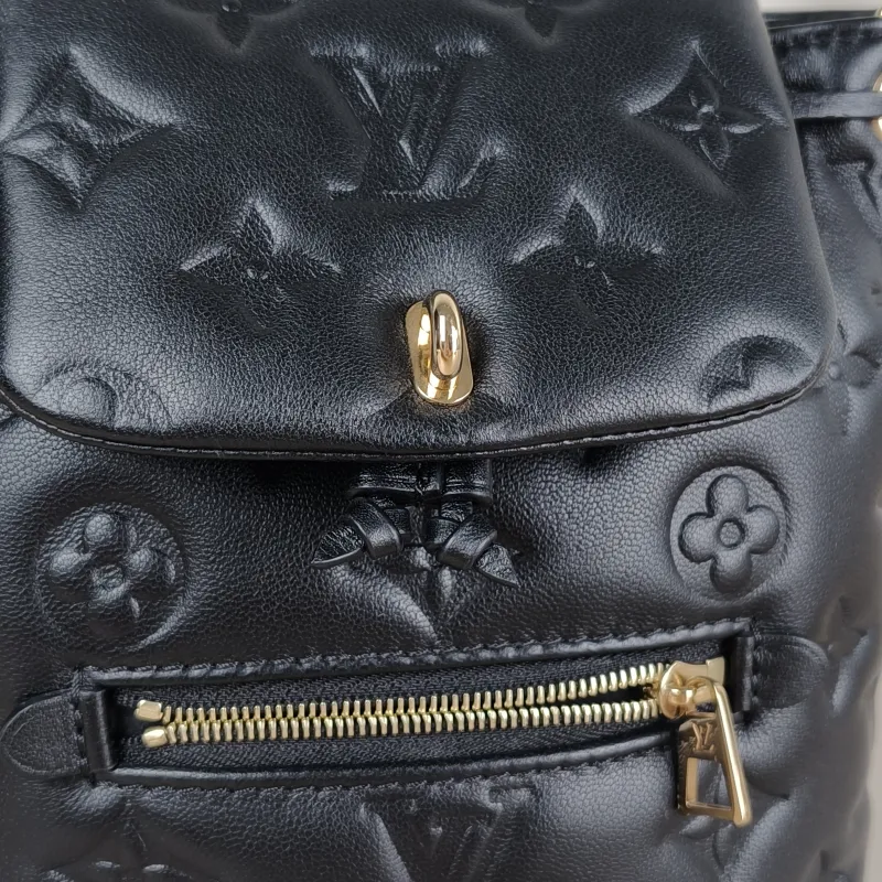 Louis Vuitton Backpack Coussin Backpack Black with Gold-Tone Hardware Lambskin Mini 15 × 7.5 × 20 cm — detail view 5 of 14