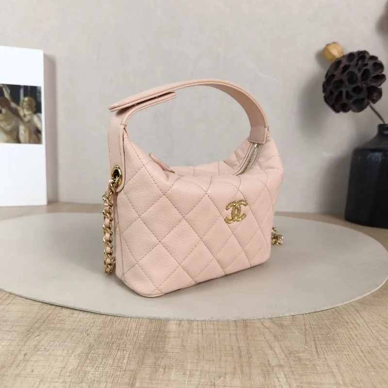 Chanel Crossbody Bag Crossbody Bag Pink Gold-Tone Hardware Grained Calfskin One Size 21.5 × 7.5 × 19 cm — cover view 5 of 5