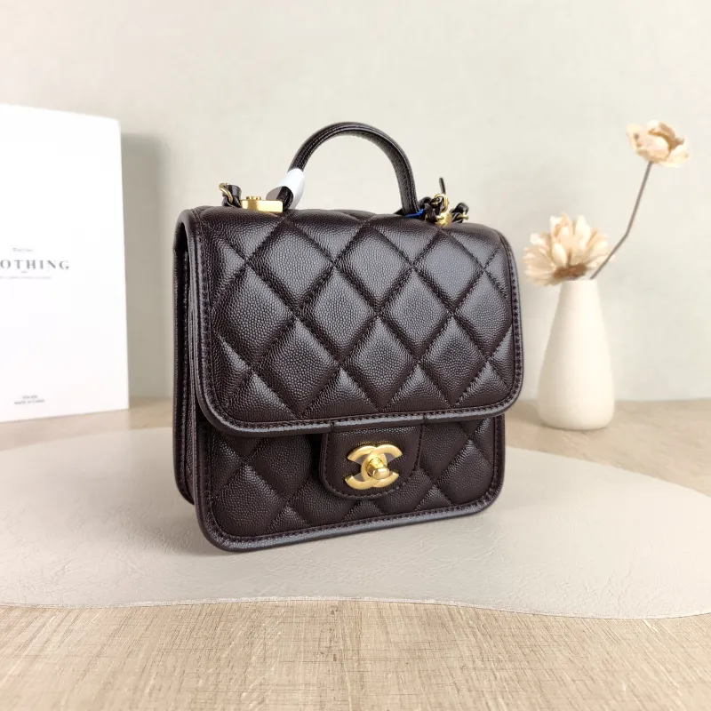 Chanel Crossbody Bag 22k Messenger Bag Brown Grained Calfskin 17 × 6.5 × 15 cm Microchip Edition — cover view 2 of 6