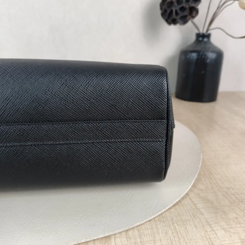 PRADA Top Handle Bag Saffiano Black Calfskin One Size 31.5 × 11 × 20 cm — detail view 8 of 11