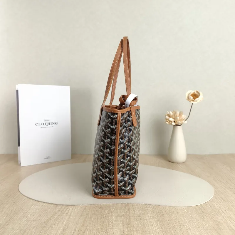 GOYARD Top Handle Bag ANJOU Shopping Tote Brown PV Cmini19.5 × 9 × 19.5 cm — detail view 9 of 11