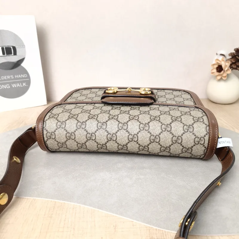 GUCCI Shoulder Bag Horsebit 1955 Horsebit Medium Monogram PVC Medium 25 × 8 × 18 cm — detail view 2 of 14