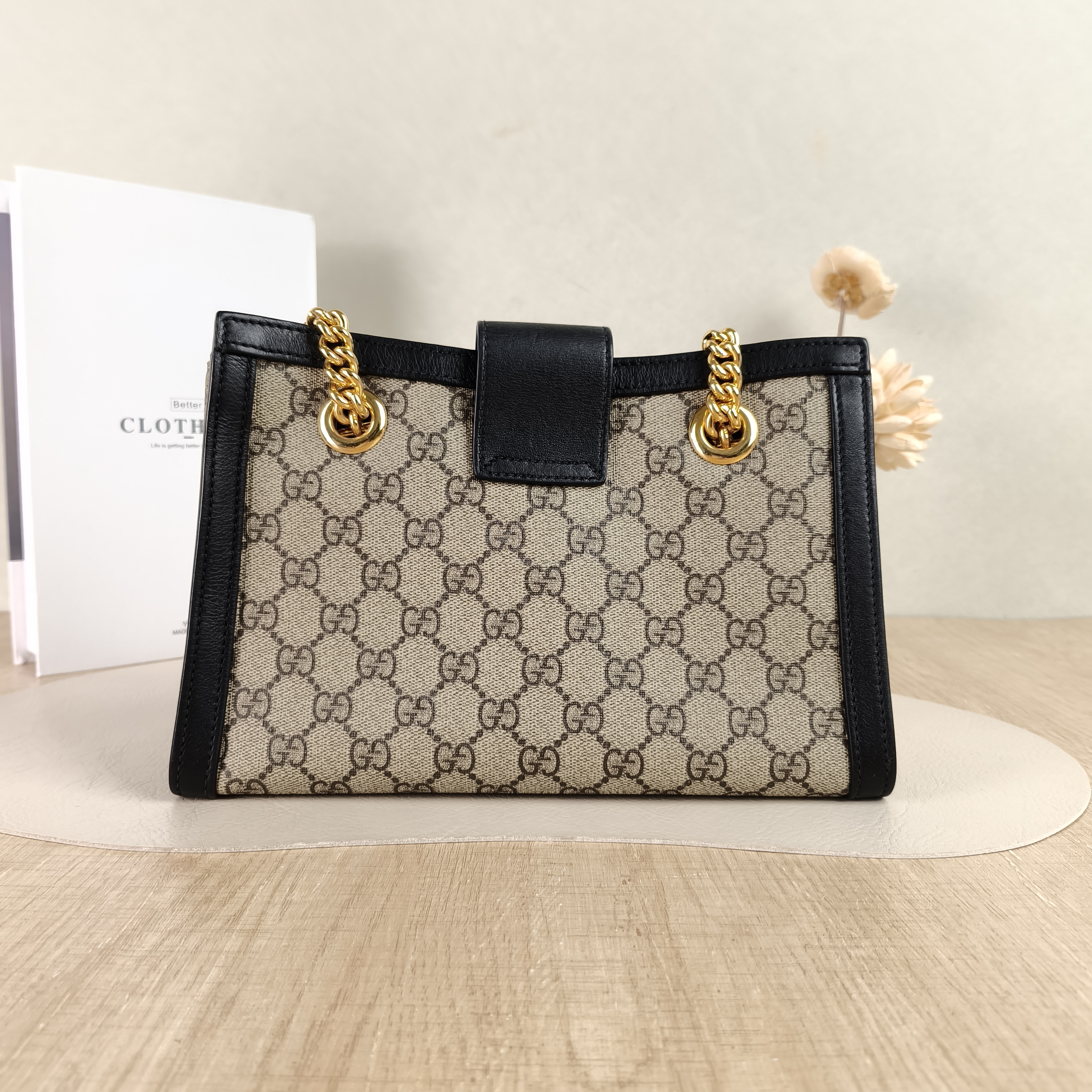 GUCCI Shoulder Bag Padlock Tote Black Monogram PVC Medium26 × 10 × 18 cm — cover view 5 of 5