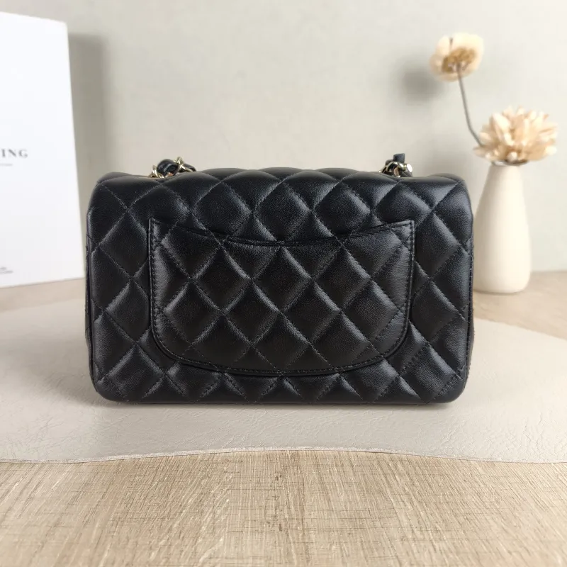 Chanel Crossbody Bag Classic Flap Large Mini CF Mini Black SL ambskin mini 20 × 6 × 12 cm — cover view 4 of 6