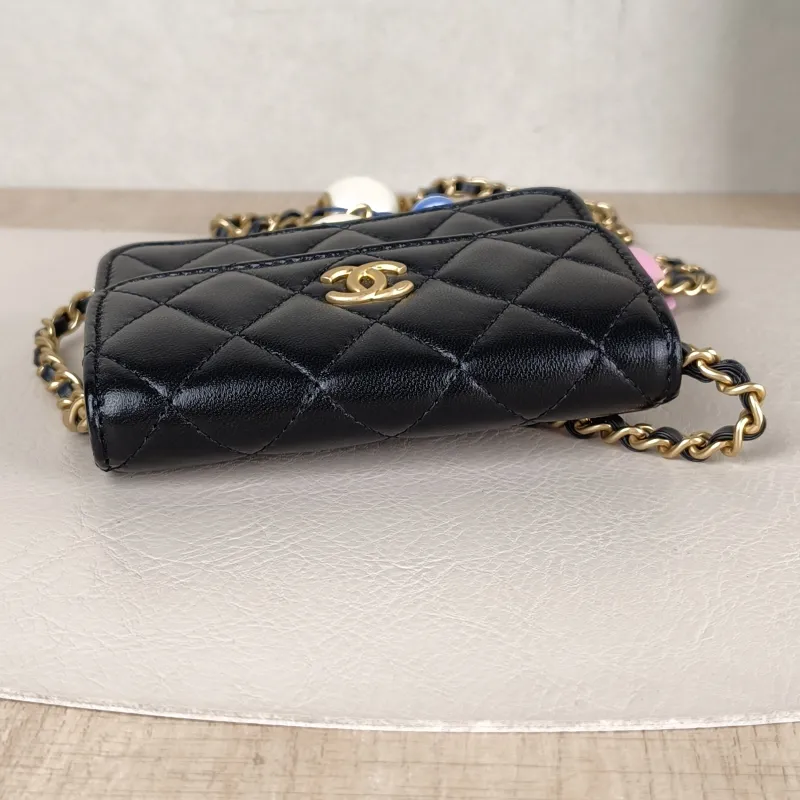 Chanel Crossbody Bag Crossbody Bag Black with Gold-Tone Hardware Lambskinmini12 × 2.5 × 9.5 cm — detail view 1 of 14
