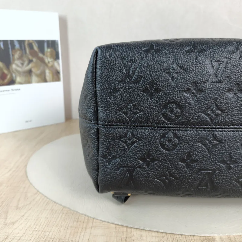 Louis Vuitton Backpack Montsouris Backpack Black Monogram Empreinte Embossed Calfskin Small 27.5 × 14 × 33 cm — detail view 11 of 12