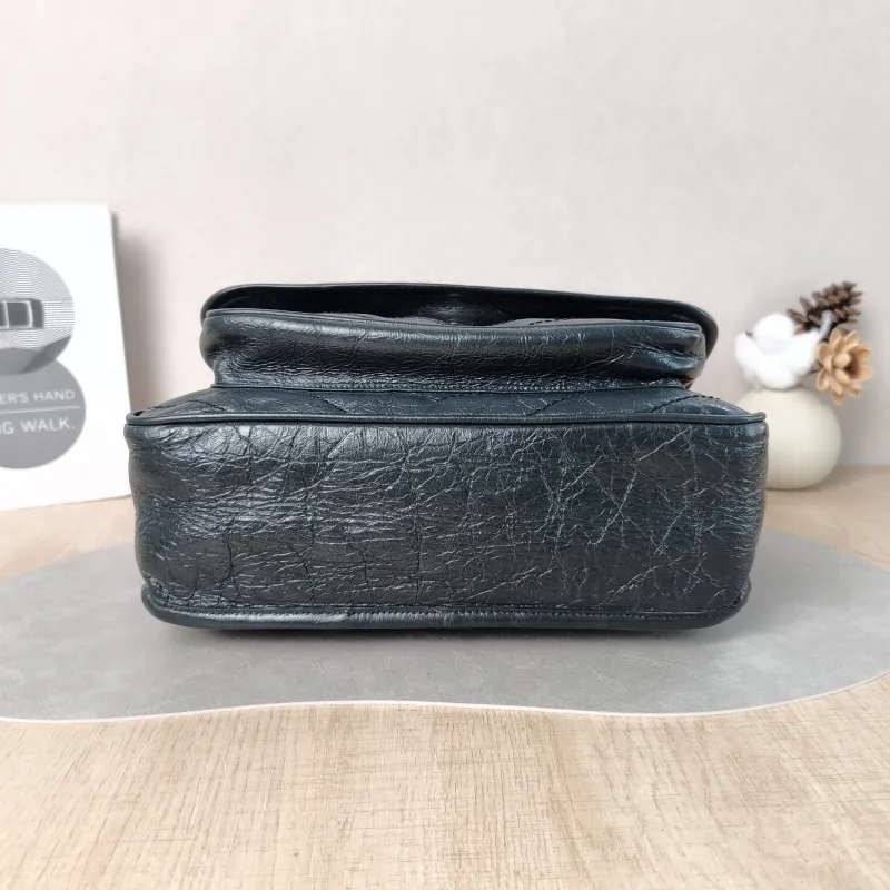 SAINT LAURENT Crossbody Bag Niki Green Waxed Leather Medium 28 × 8.5 × 20 cm — cover view 2 of 6