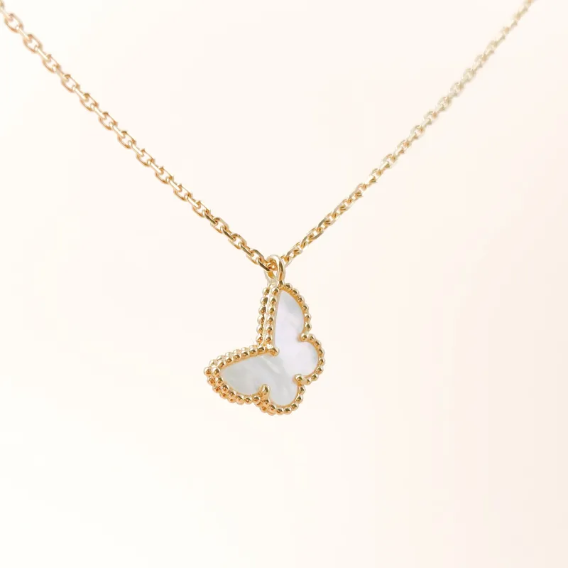 Van Cleef & Arpels Necklace Fauna Collection Butterflies Collection Pearl · White Mother-of-Pearl 18KY ellow Gold Sweet Mini 40cm — cover view 8 of 10