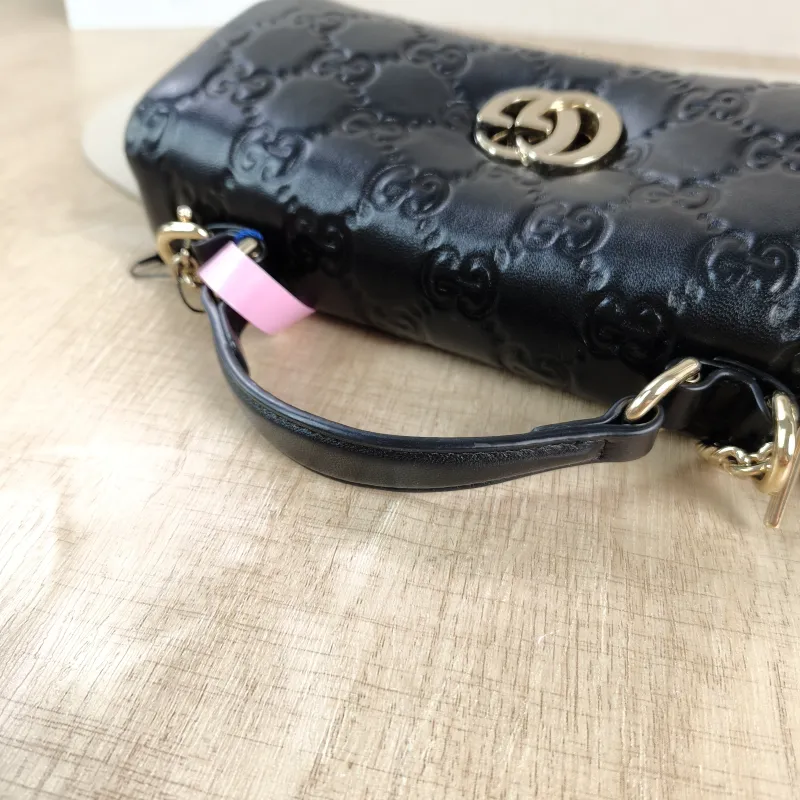 GUCCI Crossbody Bag GG Milano Collection Shoulder Bag Black Monogram SL ambskin 21.5 × 5 × 12.5 cm — detail view 3 of 12