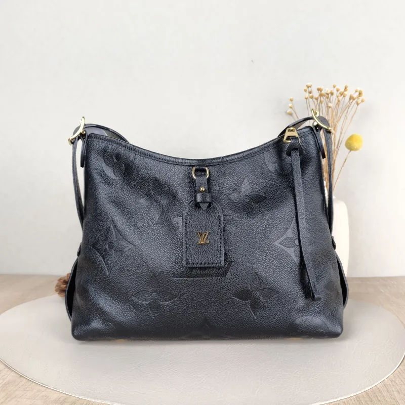 Louis Vuitton Crossbody Bag Carryall Black Calfskin Small29.5 × 12 × 24 cm