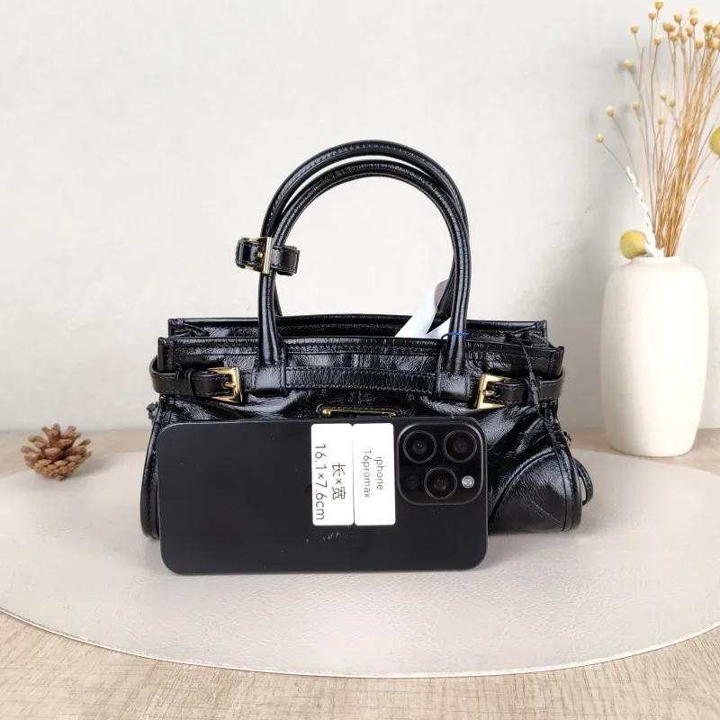PRADA Shoulder Bag Bonnie Soft Lux Black Waxed Leathermini23.5 × 9 × 12 cm — cover view 4 of 5
