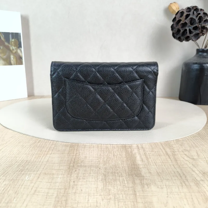 Chanel Crossbody Bag Classic Flap WOC CF WOCWOC Bag Black Grained Calfskin Mini 19.2 × 3.5 × 12.3 cm — cover view 4 of 6