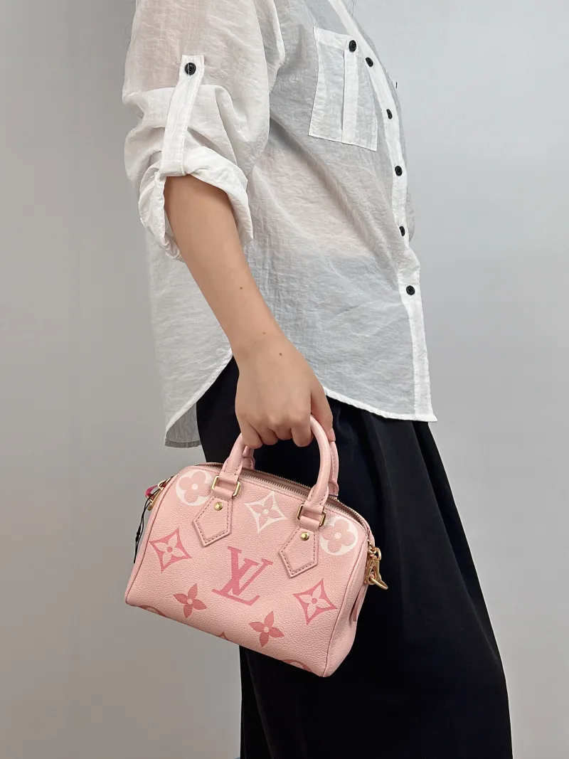 Louis Vuitton Crossbody Bag Speedy20 Pink Empreinte Embossed Calfskin Small 20.5 × 12 × 13.5 cm — on-model view 1 of 2