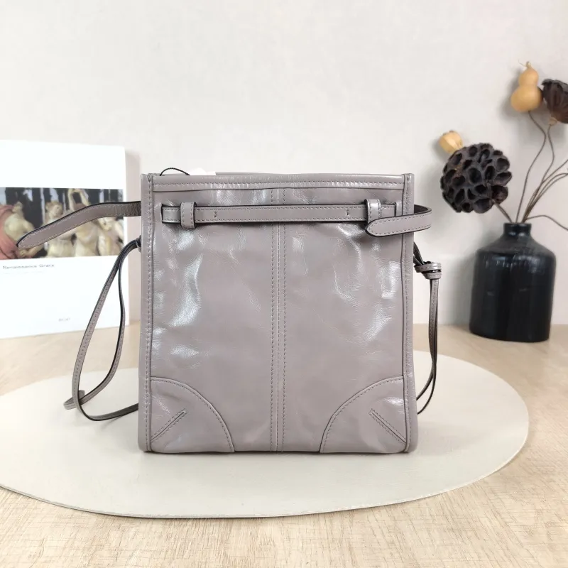 PRADA Shoulder Bag Bonnie Shoulder Bag Grey Waxed Leather Calfskin Mini 19.5 × 7 × 20 cm — cover view 2 of 6
