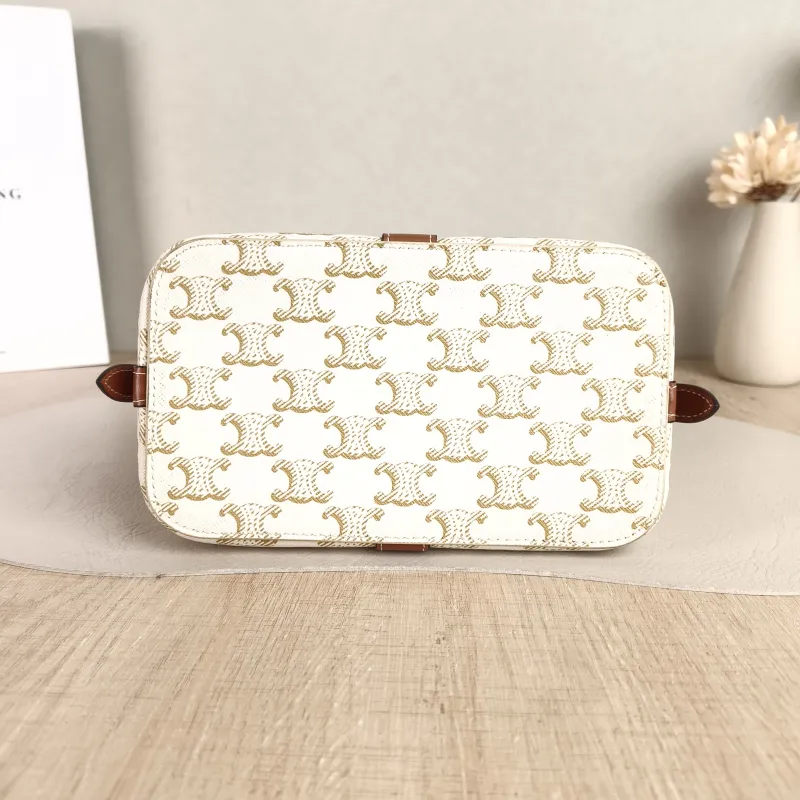 CELINE Crossbody Bag cabas de france Crossbody Bag White Monogram PVC One Size 19 × 11 × 15.5 cm — cover view 5 of 5