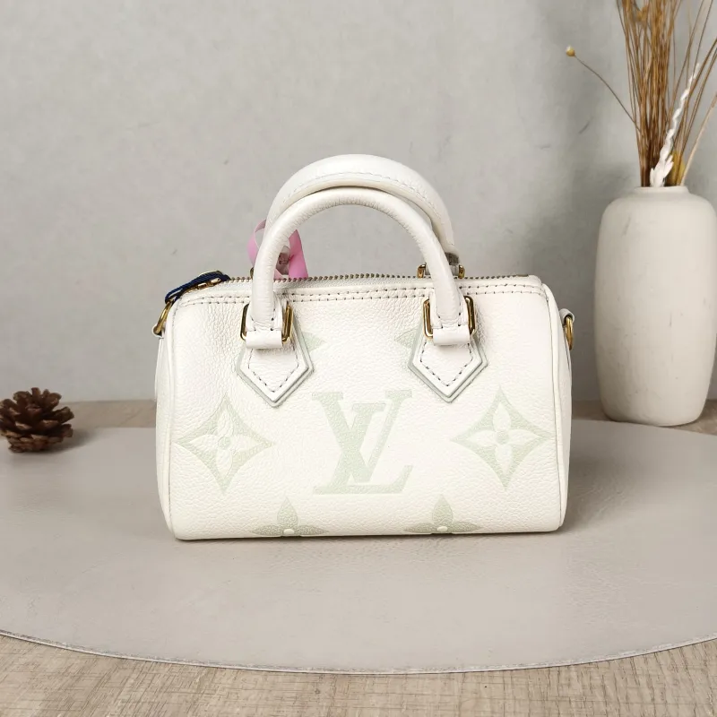 Louis Vuitton Crossbody Bag Speedy Nano White · Green Empreinte Embossed Calfskin nano 16 × 7.5 × 10 cm — cover view 3 of 5
