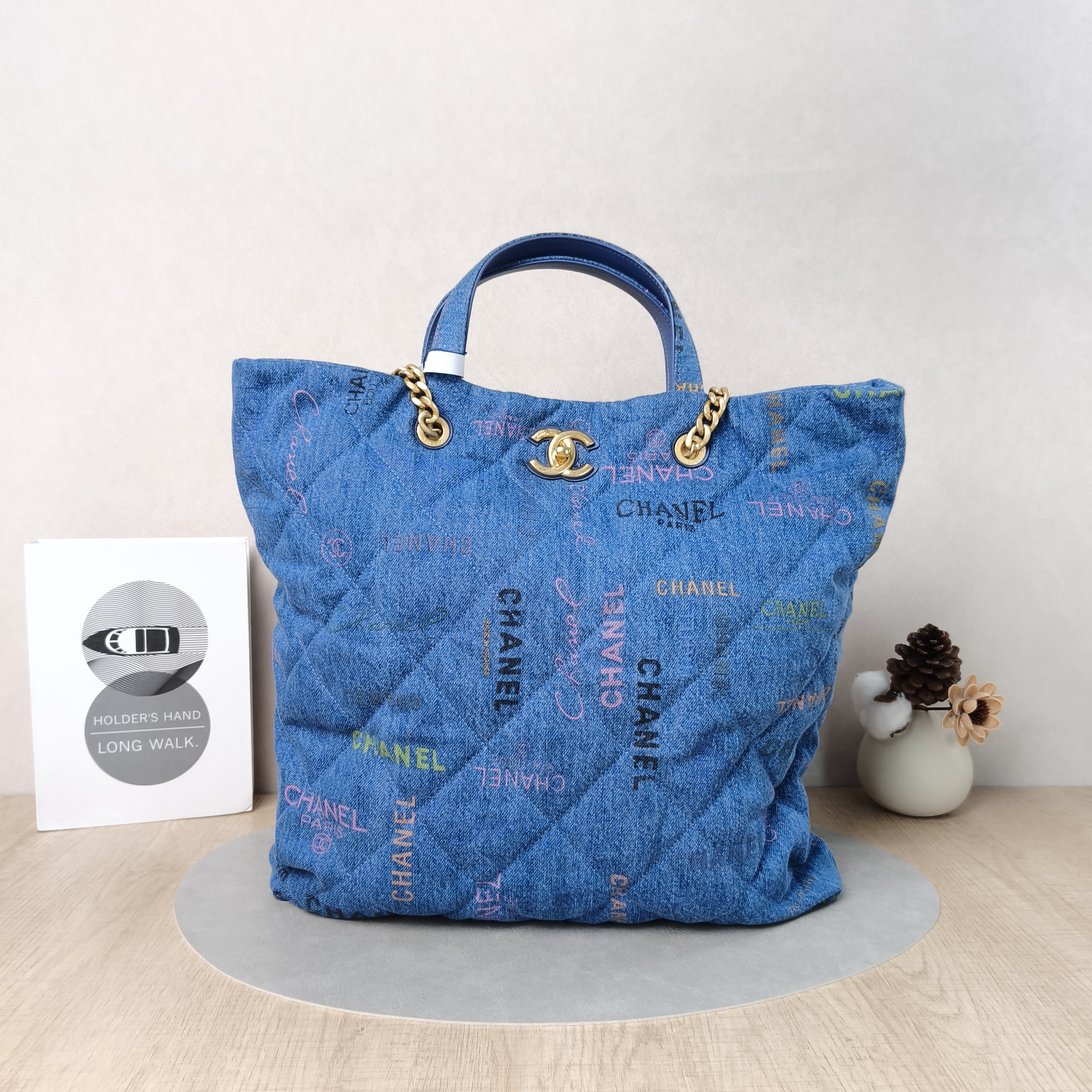 Chanel Shoulder Bag Tote Bag Blue One Size36 × 8 × 38 cm