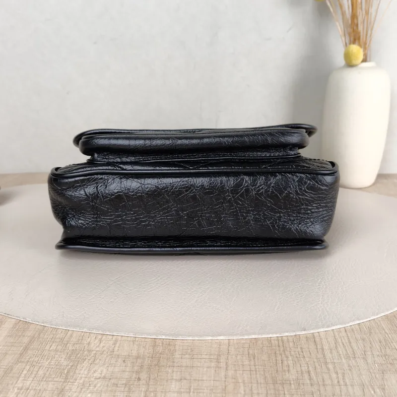 SAINT LAURENT Crossbody Bag Niki Black Waxed Leather Calfskin Small 21 × 7.5 × 16 cm — cover view 2 of 5