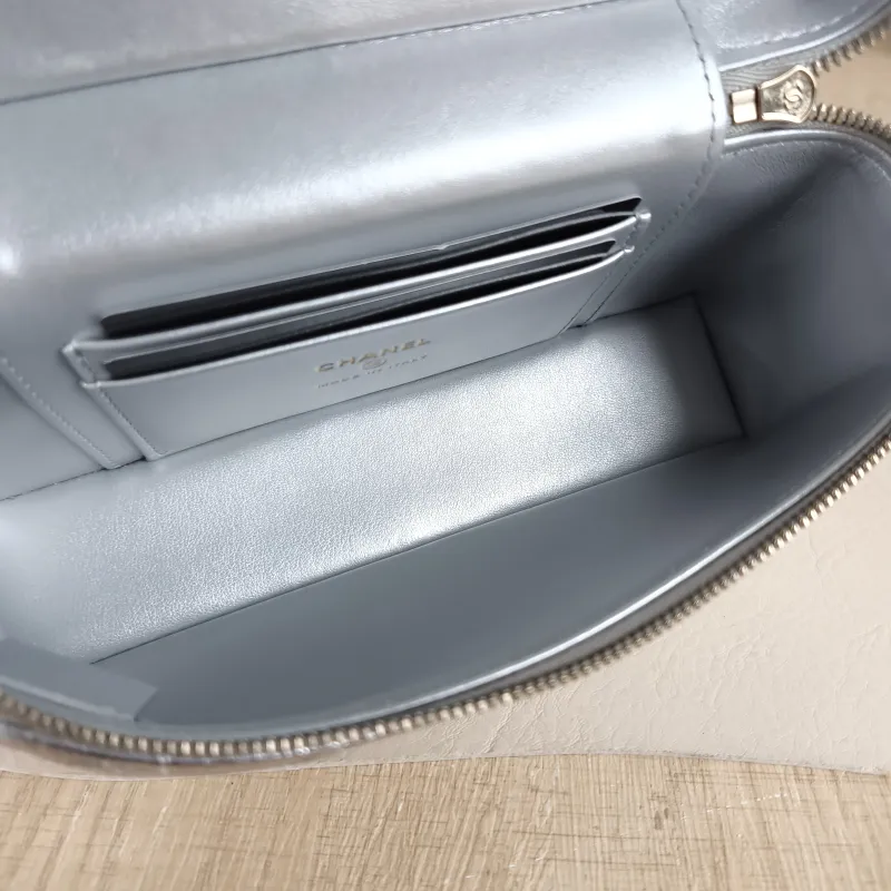 Chanel Crossbody Bag lp Box Bag Top Handle Crossbody Bag Silver Calfskin One Size 19.5 × 5 × 17 cm — detail view 9 of 10