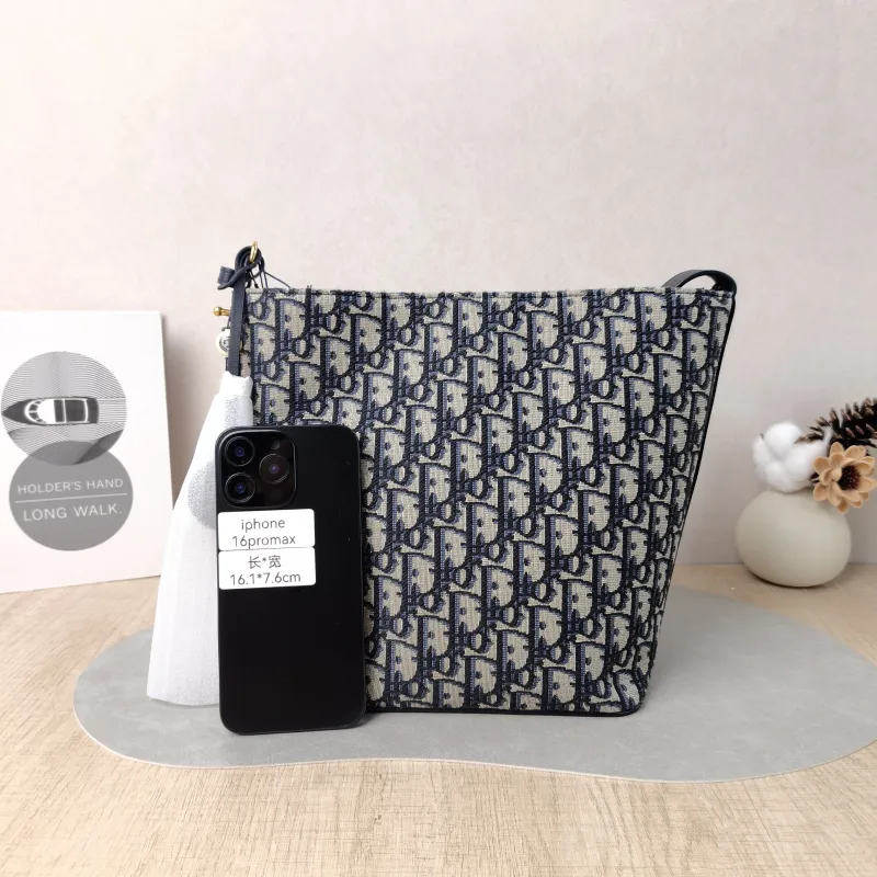 DIOR Shoulder Bag star Bucket Bucket Bag Blue Canvas Small 24 × 15 × 24 cm — cover view 4 of 6