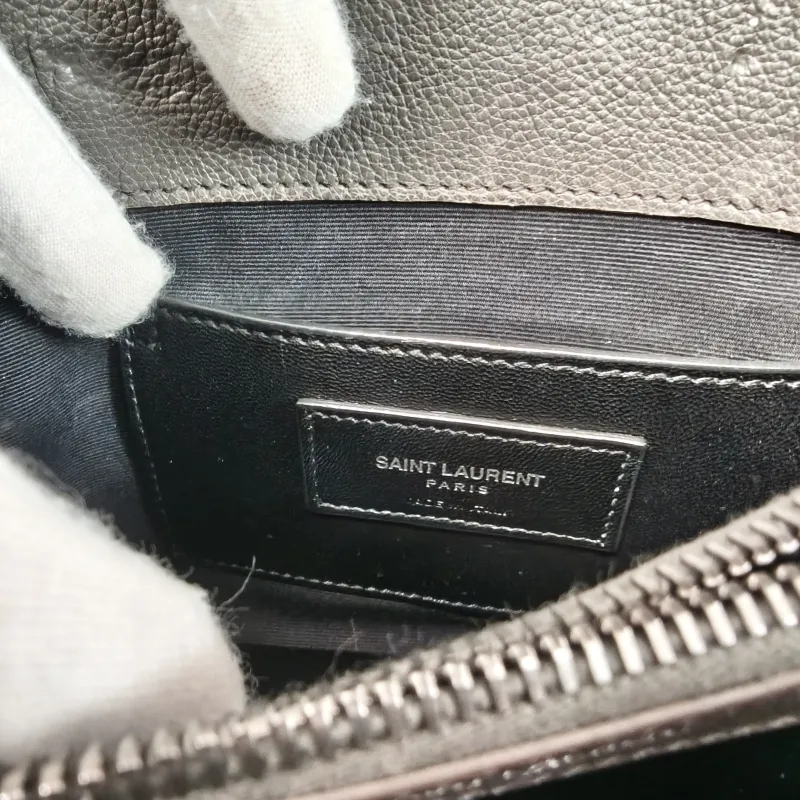 SAINT LAURENT Shoulder Bag COLLEGE Grey Calfskin24 × 6.5 × 17 cm — detail view 14 of 16