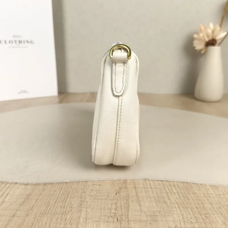 PRADA Shoulder Bag Re-Edition hobo White Calfskin Mini17 × 4 × 12 cm — detail view 8 of 12