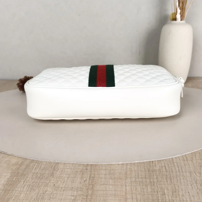 GUCCI Crossbody Bag Camera Bag White Calfskin One Size 24 × 5 × 17 cm — cover view 5 of 5