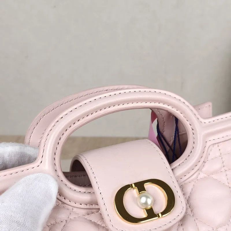 DIOR Crossbody Bag Jolie Top Handle Chain Bag Pink Lambskin Mini 18.5 × 8.5 × 13 cm — detail view 1 of 11