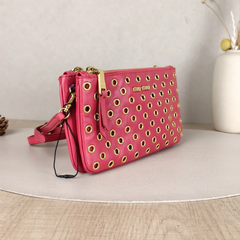 Miumiu Crossbody Bag Red Calfskin One Size20.5 × 2 × 11.5 cm — cover view 3 of 5