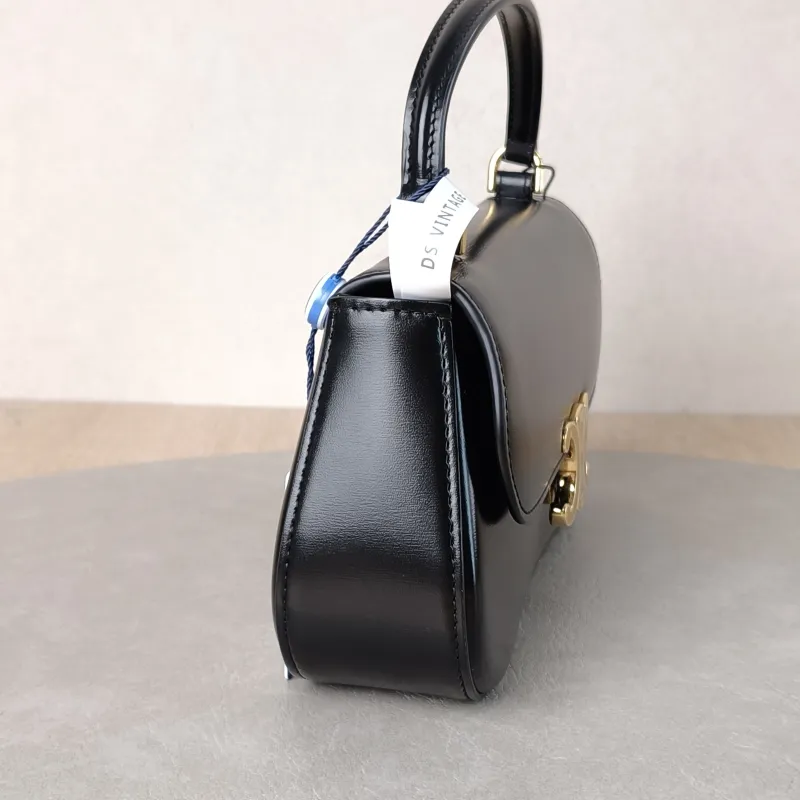 CELINE Crossbody Bag teen lola Crossbody Bag Black Calfskin One Size 20 × 5 × 11.5 cm — detail view 9 of 11