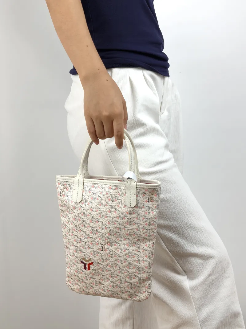 GOYARD Crossbody Bag poitiers y Tote Bag Pink White ine Canvas Small 21 × 1 × 24 cm — on-model view 2 of 2