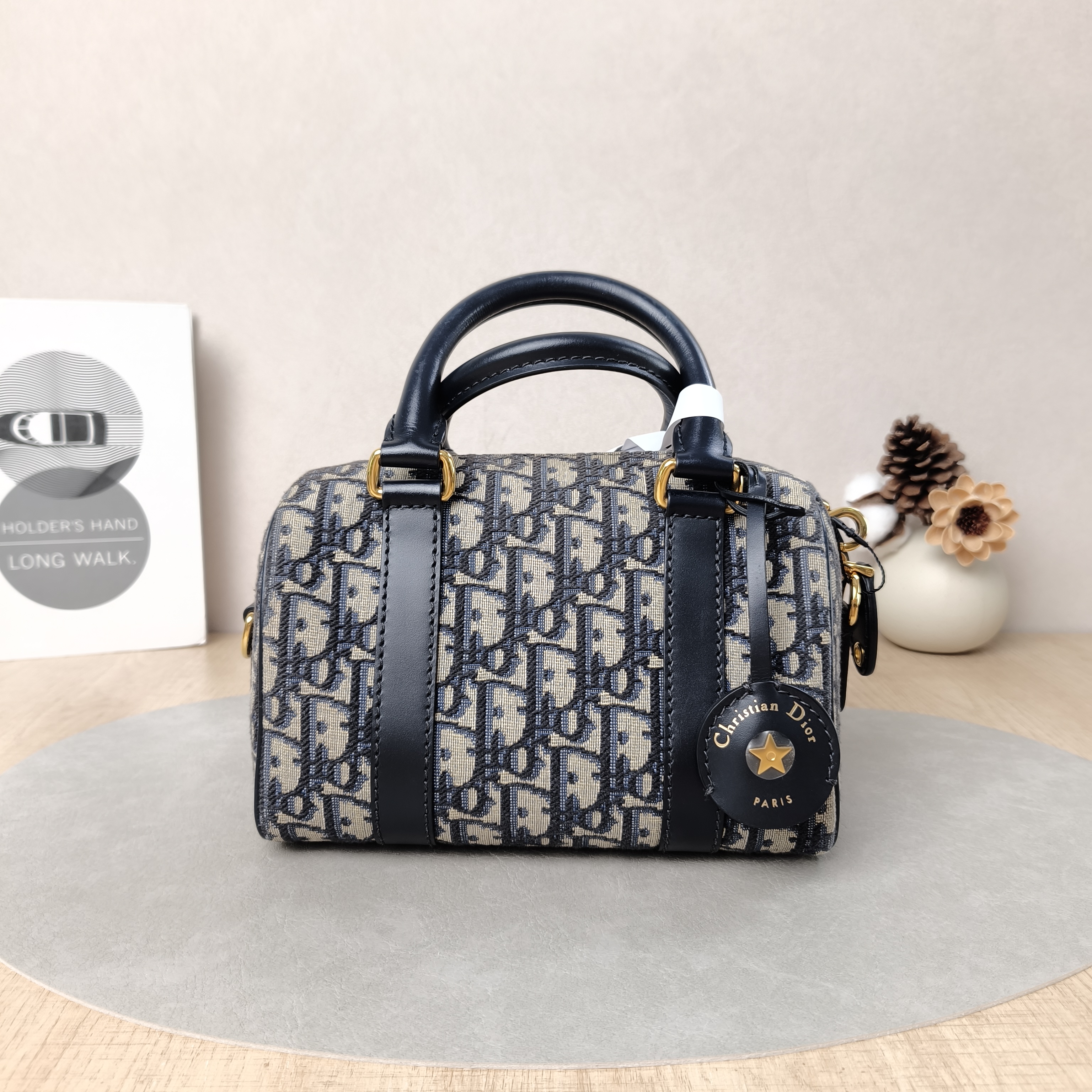 DIOR Crossbody Bag Groove 20 Top Handle Bag Blue Canvas Small20.5 × 12 × 13.5 cm