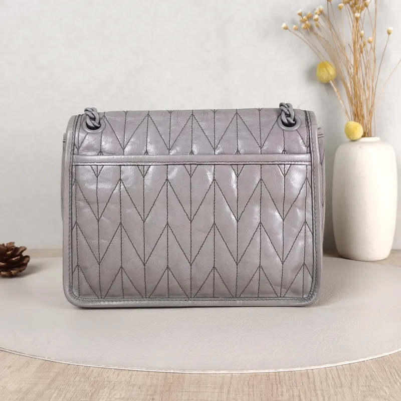 Miumiu Crossbody Bag Crossbody Bag Grey Calfskin One Size 21 × 7 × 17 cm — cover view 4 of 5